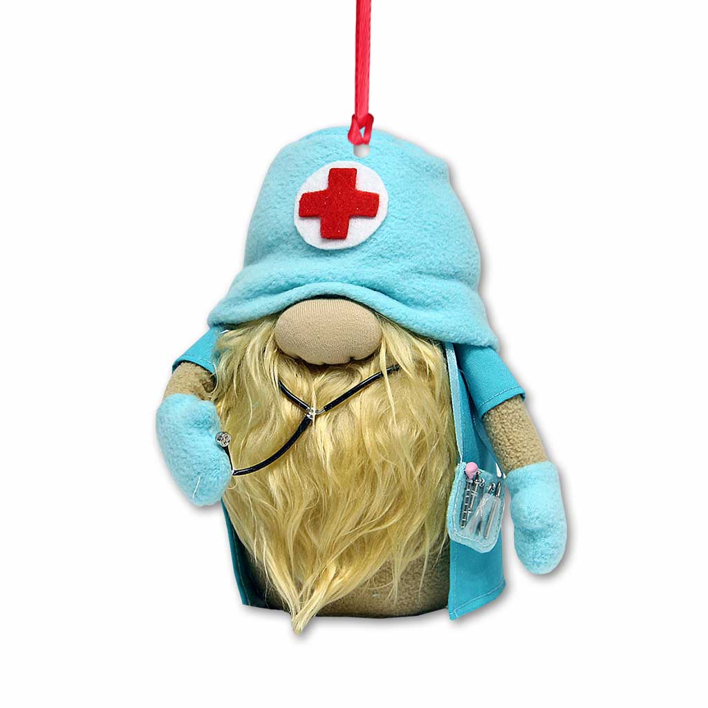 Weihnachtsschmuck „Gnome Nurse“ (beidseitig bedruckt)