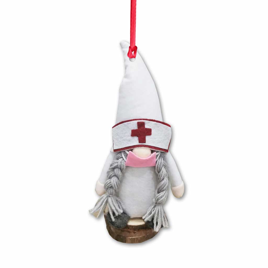 Weihnachtsschmuck „Gnome Nurse“ (beidseitig bedruckt)