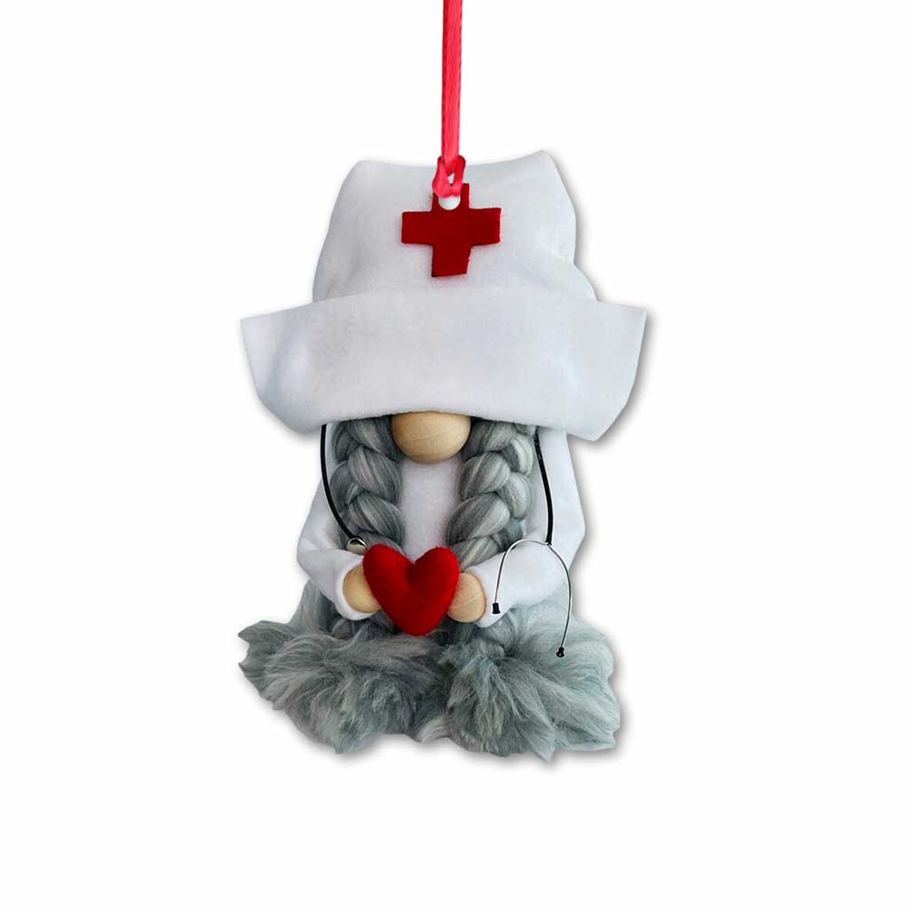 Weihnachtsschmuck „Gnome Nurse“ (beidseitig bedruckt)