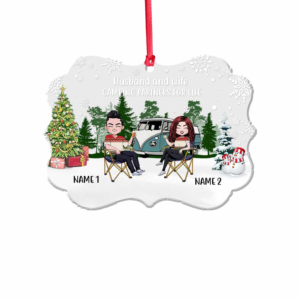 Camping Partners For Life - Personalized Christmas Camping Transparent Ornament