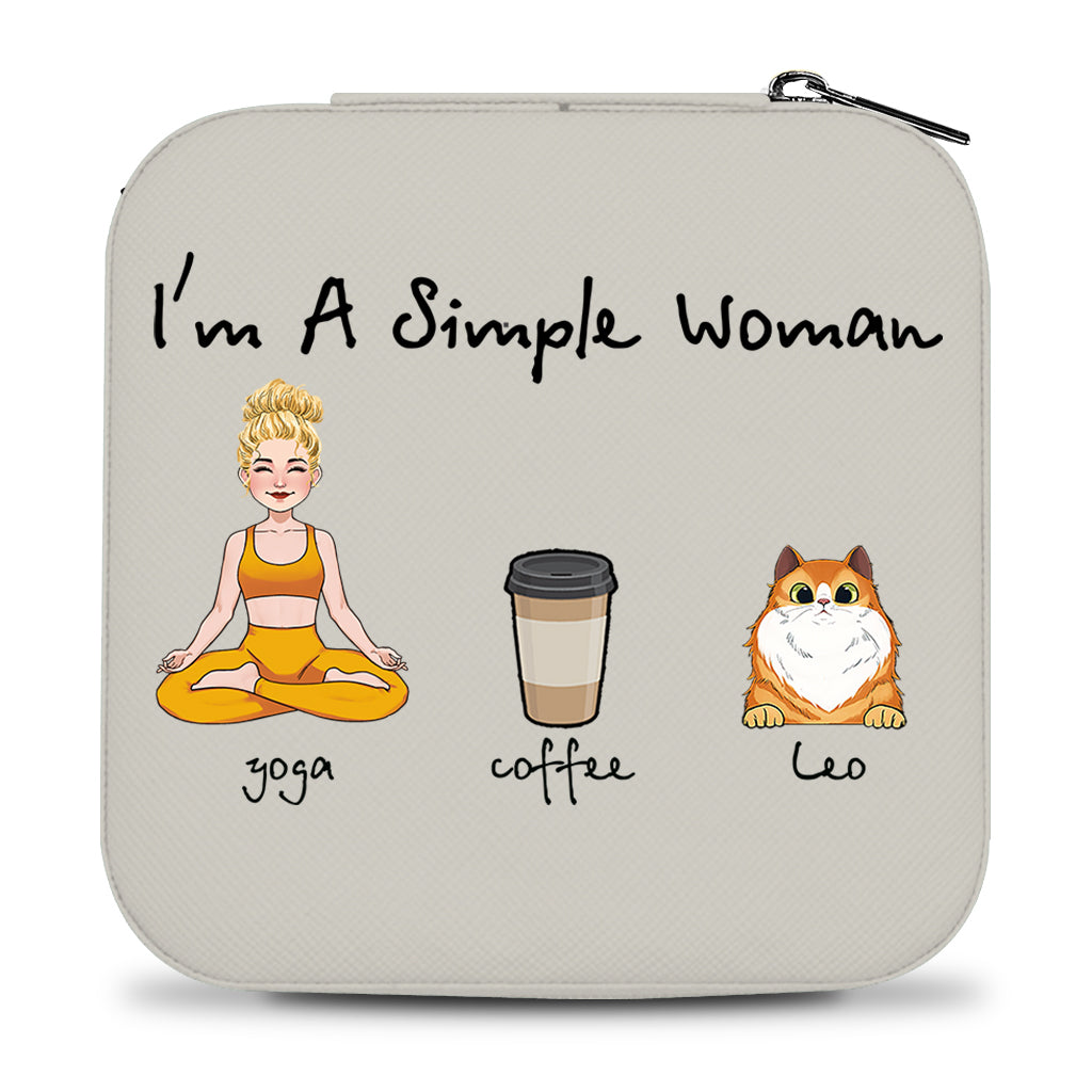 I'm A Simple Woman - Yoga gift for dog lover, cat lover, cat lover - Personalized Jewelry Box