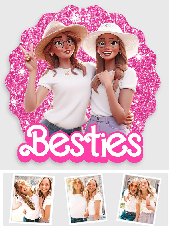 Pink Besties - Gift for friend - Personalized Decal Die Cut