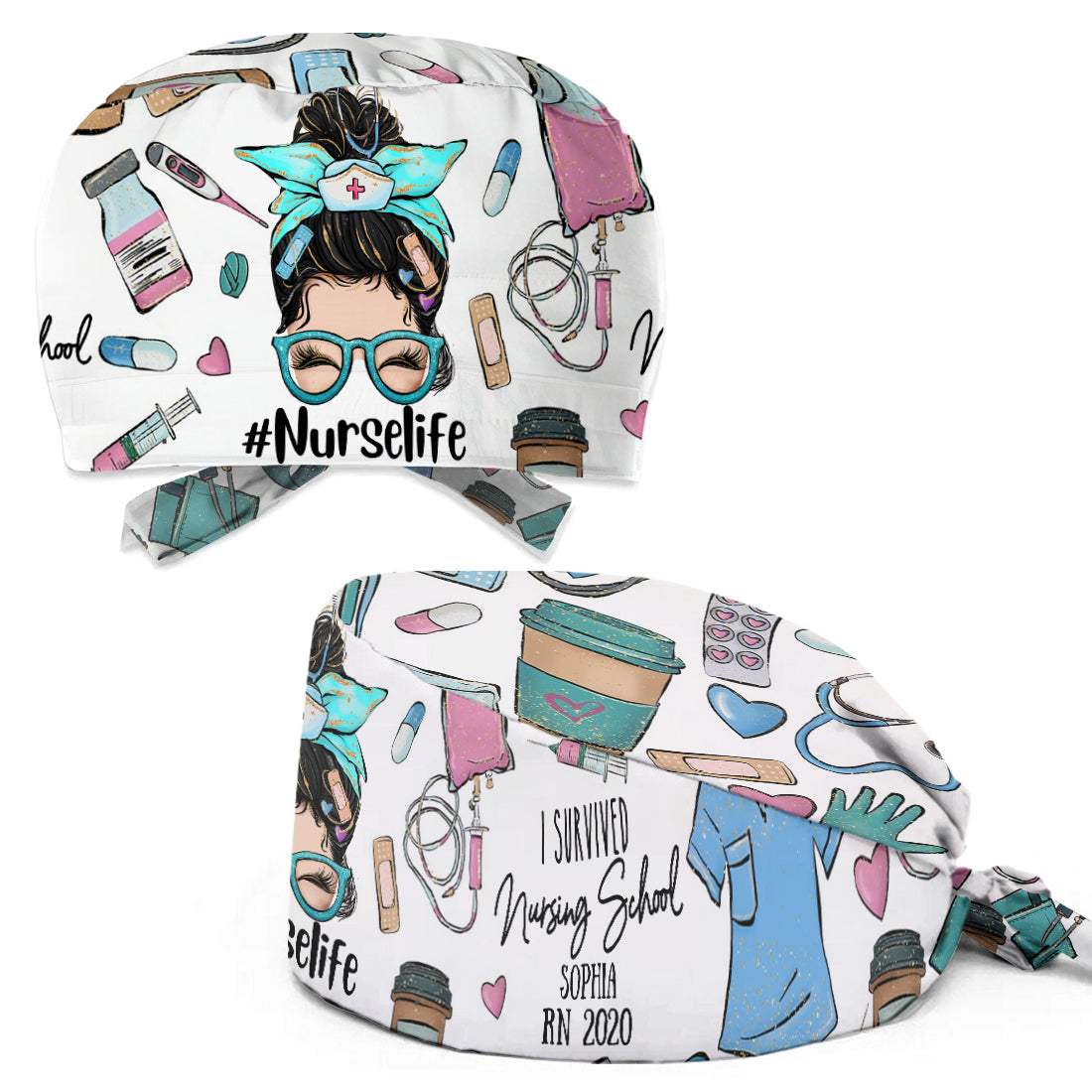 Ich habe die Krankenpflegeausbildung überlebt – personalisierte OP-Haube für Krankenschwestern