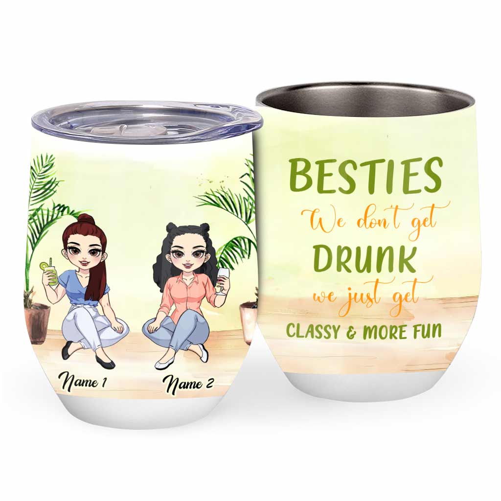 Beste Freundinnen, wir betrinken uns nicht – personalisierter Weinbecher