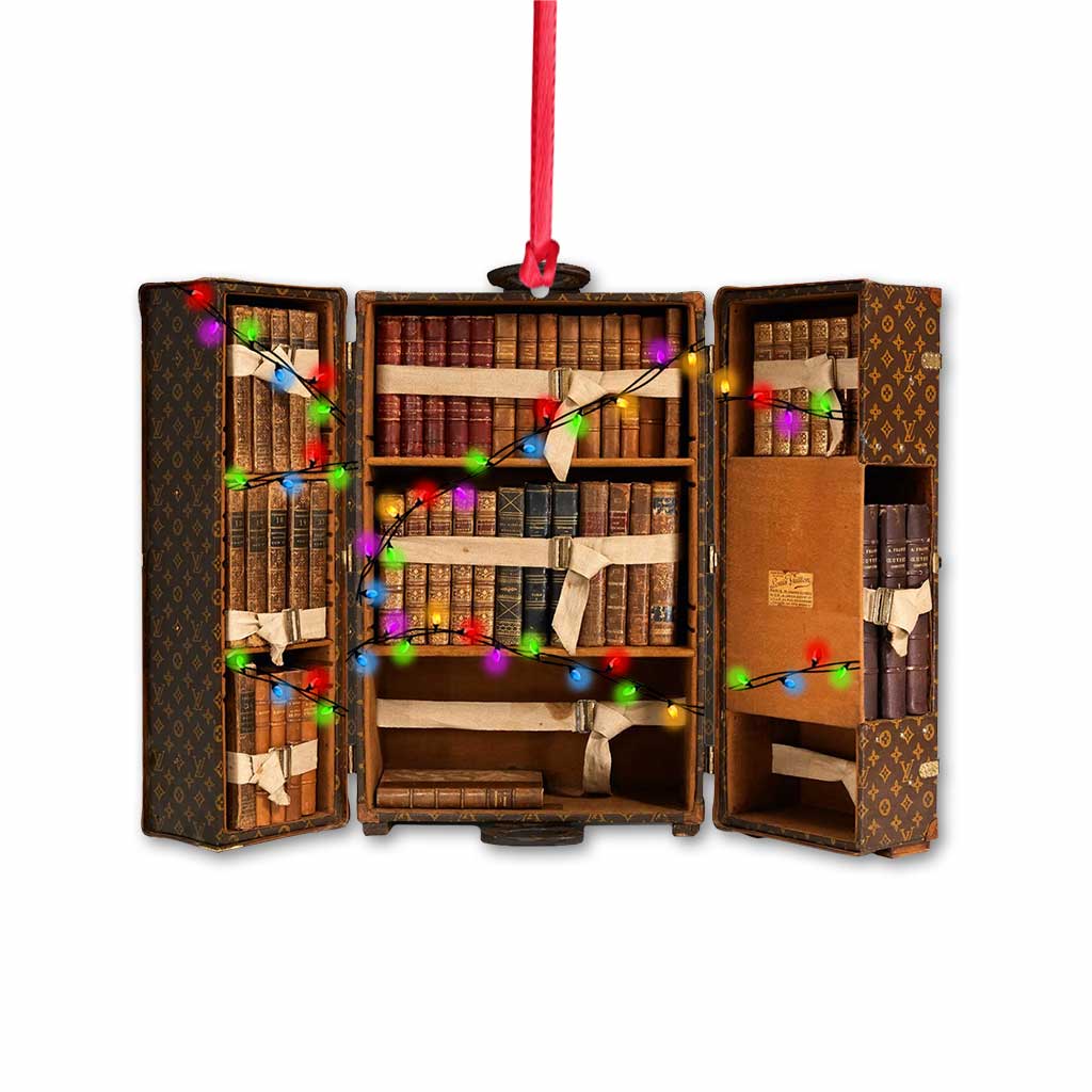 Mein Gepäck ist voll von - Weihnachtsbuch-Ornament (beidseitig bedruckt)