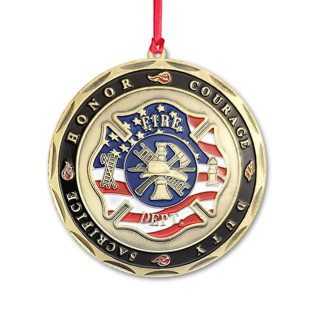 Love Firefighters - Christmas Firefighter Ornament (Printed On Both Sides)