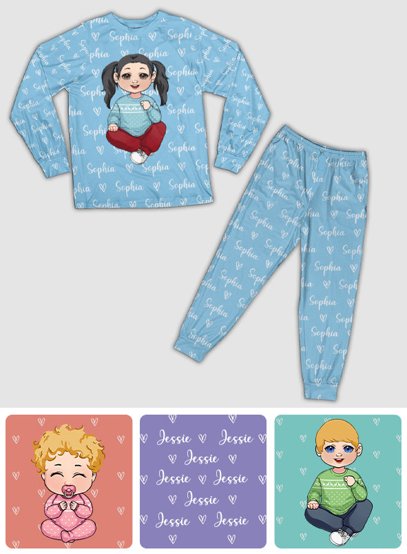Frohe Weihnachten, Kinder – personalisiertes Kinderpyjama-Set