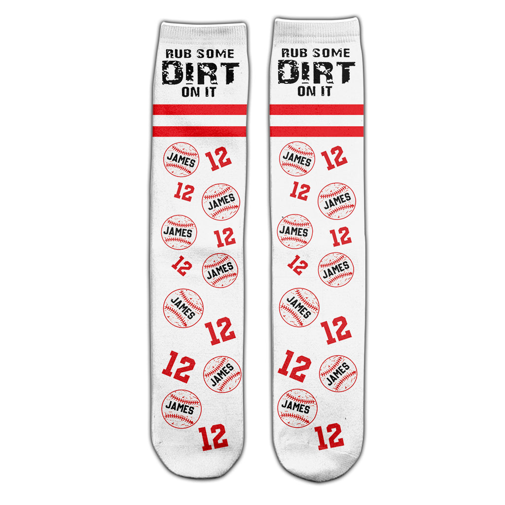 Reib etwas Dreck drauf – personalisierte Baseballsocken