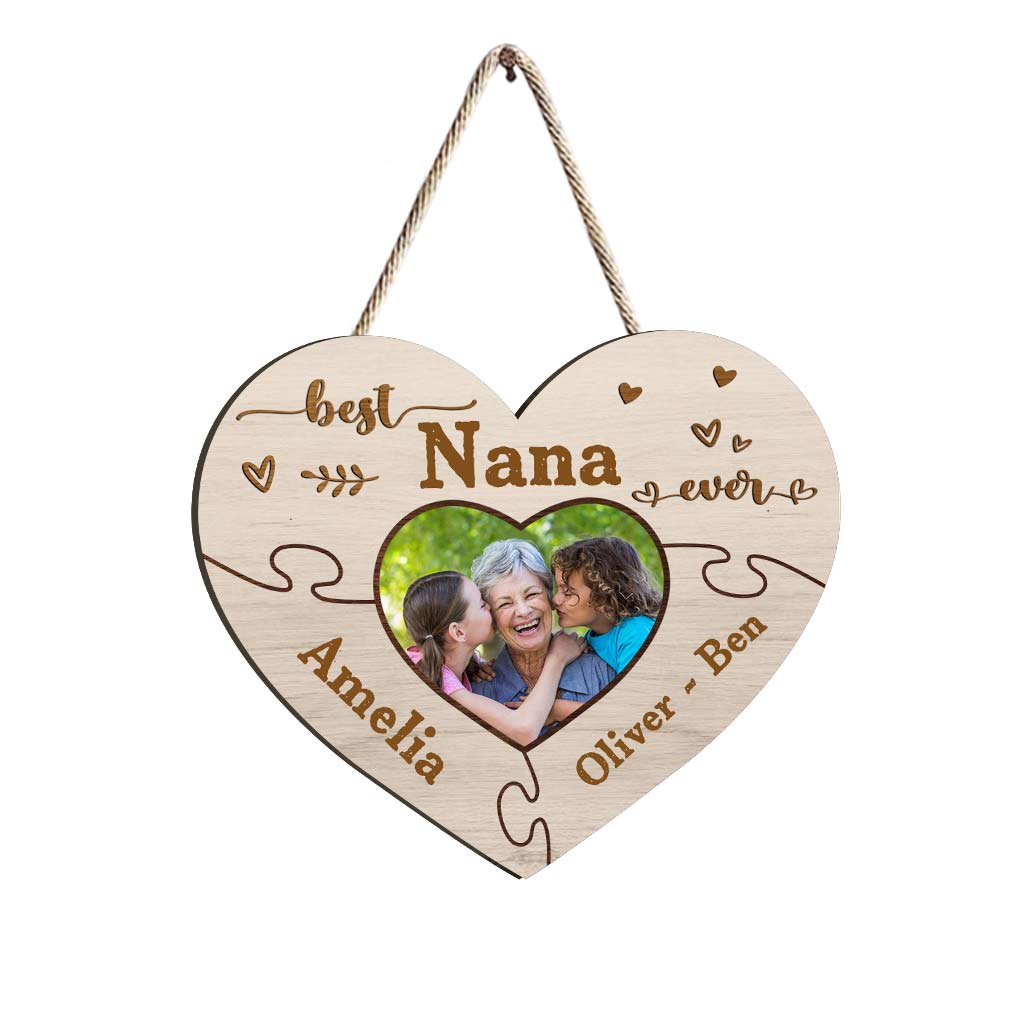 Die beste Oma aller Zeiten – Geschenk für Oma, Opa, Mama, Papa, Tante, Onkel, Schwester, Bruder – Personalisiertes Holzschild