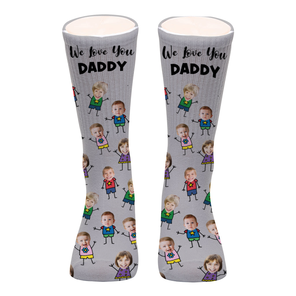 Wir lieben dich – personalisierte Socken für Väter