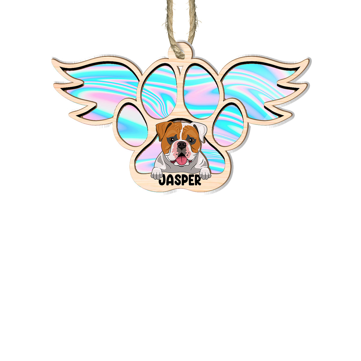 Hologram Angel - Personalized Dog Suncatcher