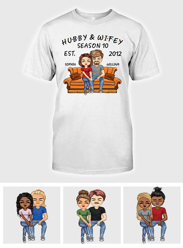 Ehemann und Ehefrau – Personalisiertes Weihnachts-T-Shirt und Hoodie für Paare