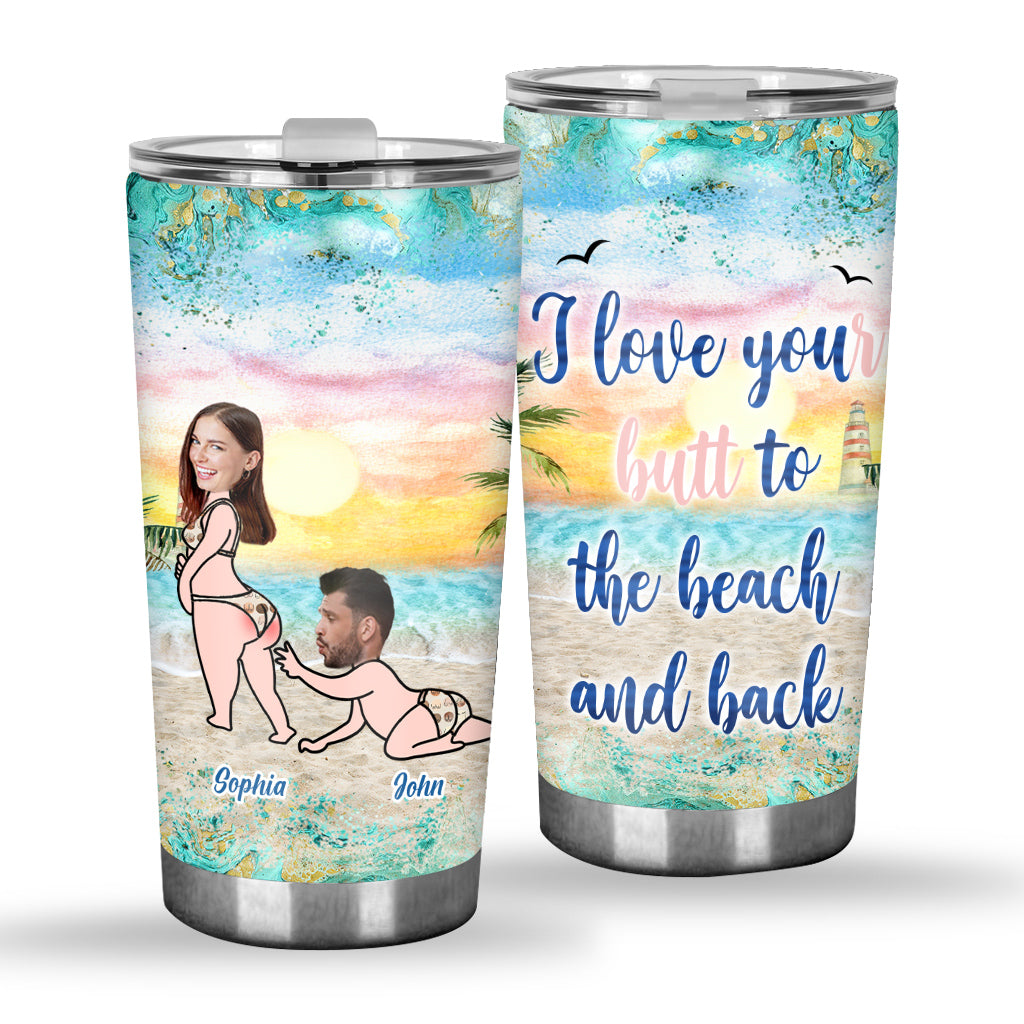 Ich liebe dich bis zum Strand – personalisierter Pärchenbecher
