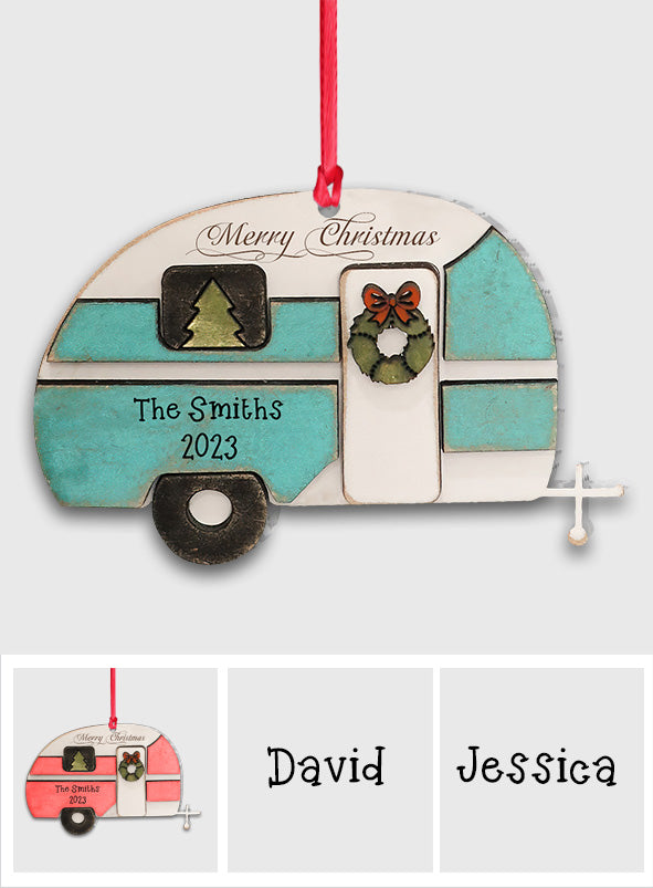 Fröhliche Weihnachten, Camper! - Personalisierter Camping-Weihnachtsschmuck