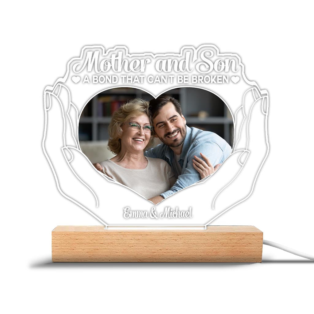 Die Liebe zwischen Mutter und Kindern – Geschenk für Mama, Tochter, Sohn – Personalisierte, geformte Leuchtplatte