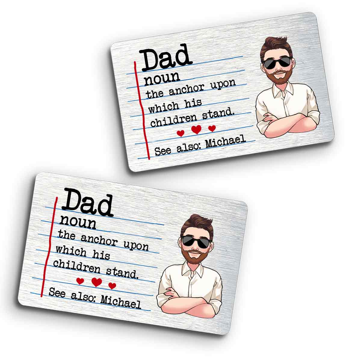 Dad Definitions - Personalized Father Wallet Insert Card