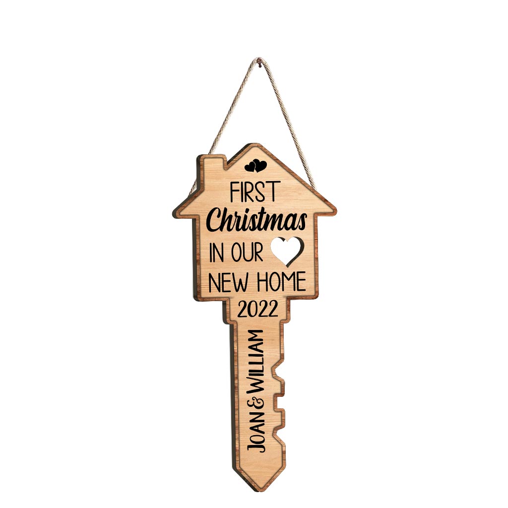 Erstes Weihnachten – Personalisiertes Holzschild für Paare