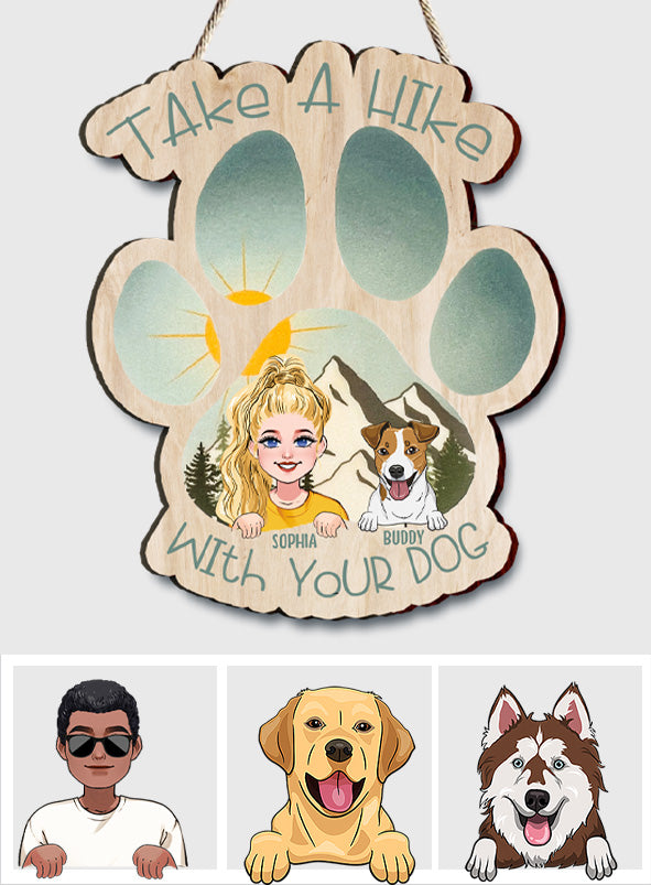 Mach eine Wanderung – Personalisiertes Wander-Holzschild in individueller Form