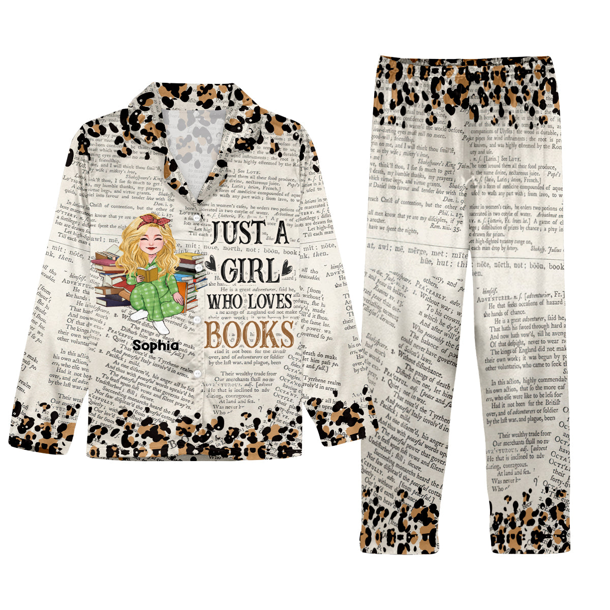 One More Chapter - Personalized Book Button Down Pajamas