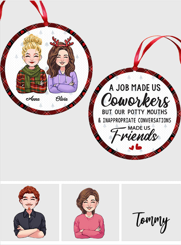 Ein Job hat uns zu Kollegen gemacht – Personalisierter Kollegen-Weihnachtsbaumschmuck