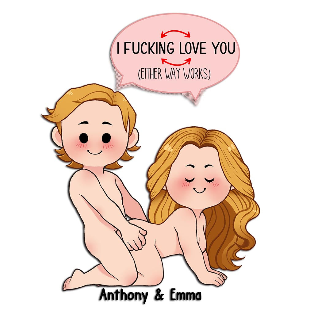 Ich liebe dich – Personalisierter Aufkleber für Paare (gestanzt)