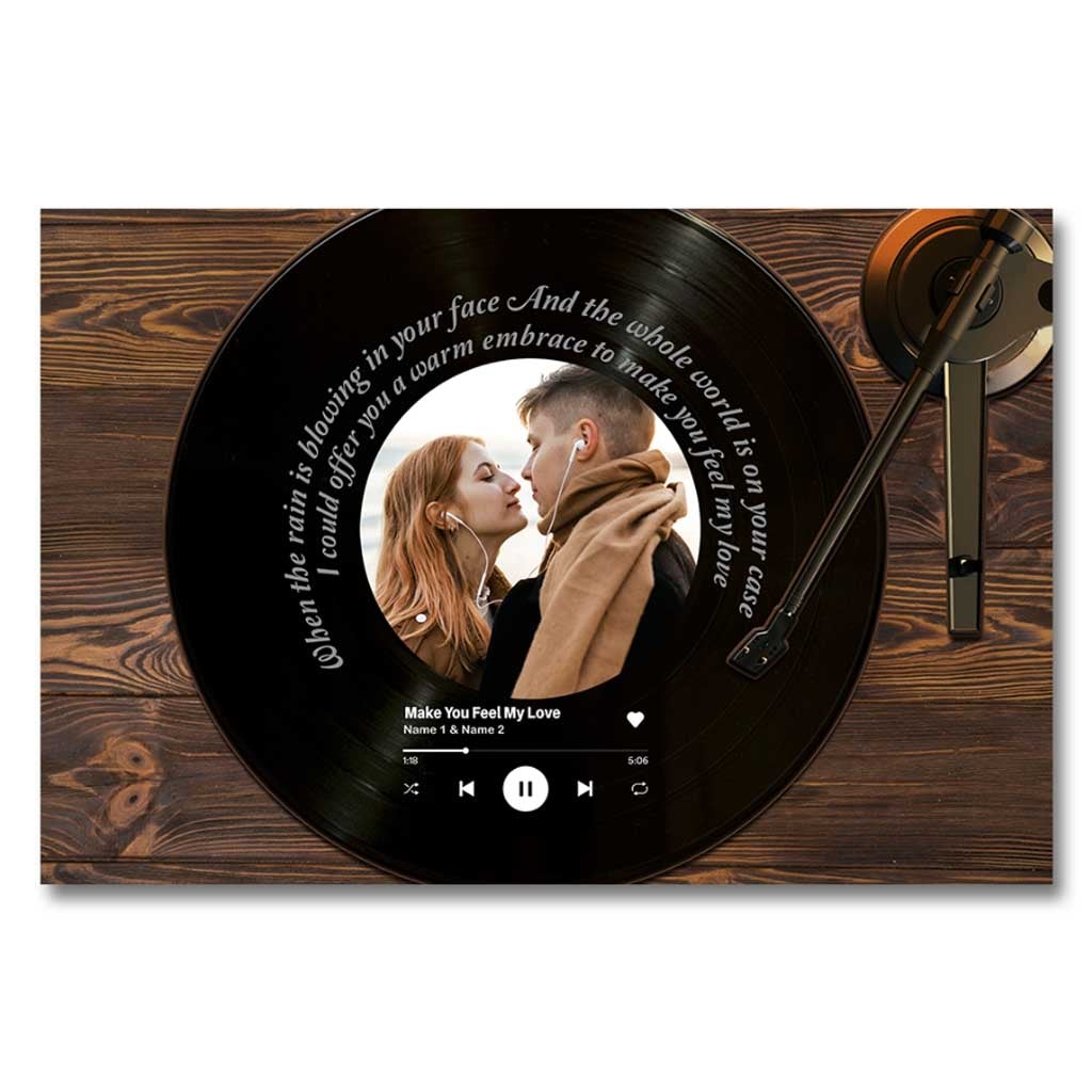 „Make You Feel My Love“ Vinyl – Personalisiertes Poster für Paare