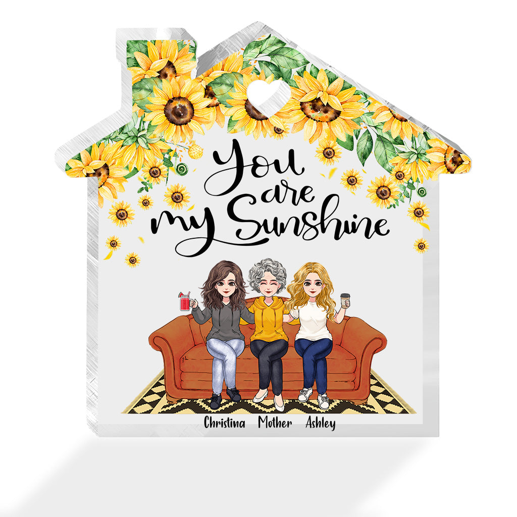 Du bist mein Sonnenschein – Personalisierte Acrylplakette in individueller Form zum Muttertag
