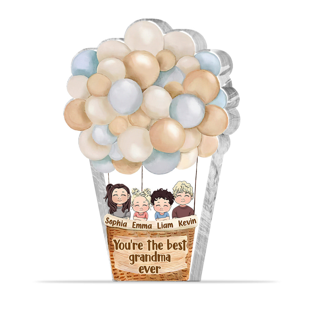 Du bist die Beste – Personalisierte Acrylplakette in individueller Form zum Muttertag für Oma