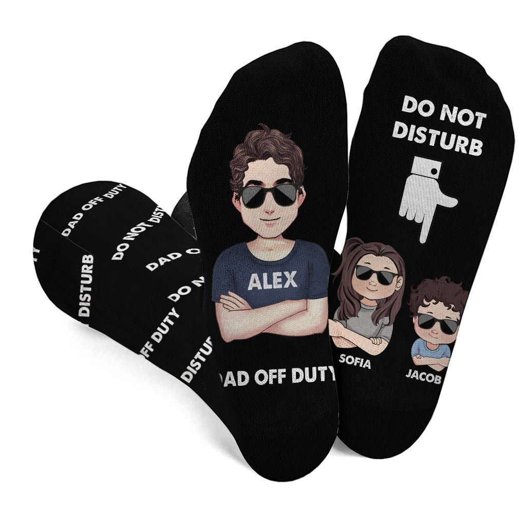 Dad Off Duty - Personalized Father Socks