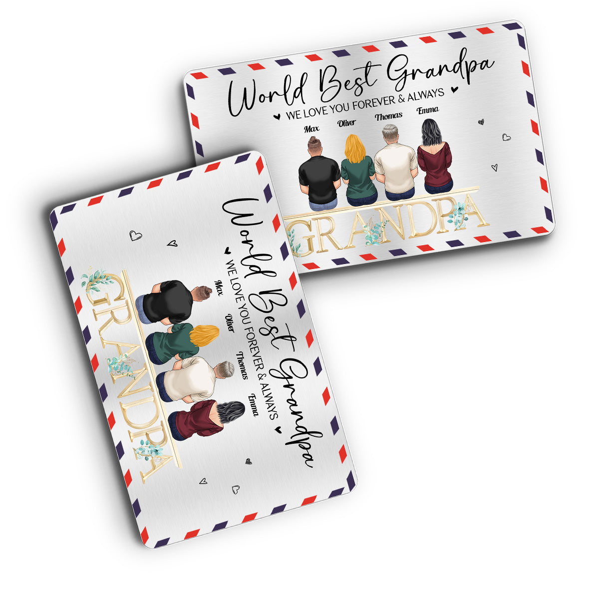 Papa, wir lieben dich, Opa – personalisierte Brieftaschenkarte