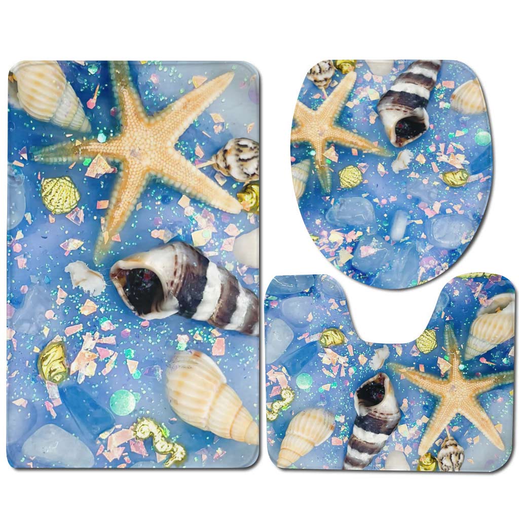 Beach Soul – Sea Lover 3-teiliges Badematten-Set mit 3D-Musterdruck