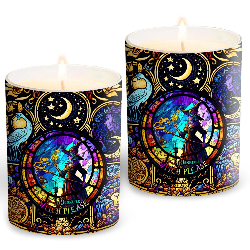 Hexe bitte – Personalisierte Hexenkerze mit Holzdeckel