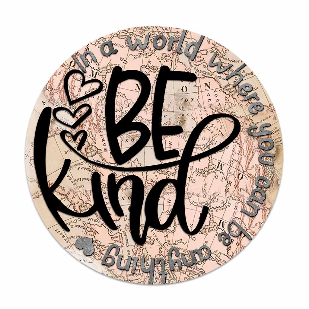 In einer Welt - Lehrer Rundes Holzschild