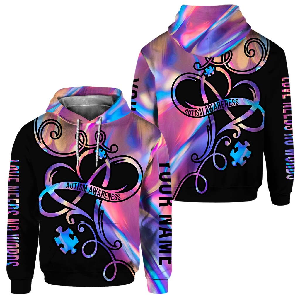 Liebe braucht keine Worte – Personalisiertes T-Shirt und Hoodie zur Sensibilisierung für Autismus