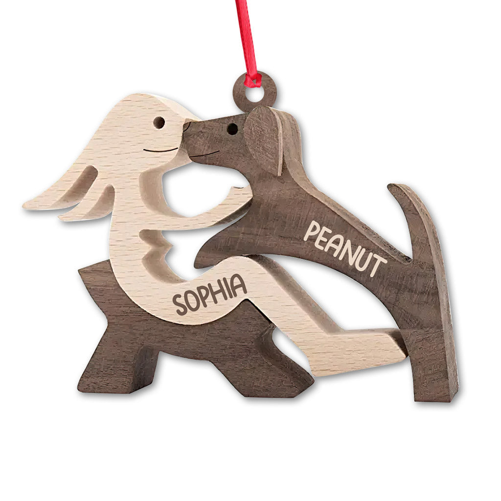 Das Leben ist schöner mit meinen Hunden – Personalisierter Weihnachtsschmuck mit Hund (beidseitig bedruckt)