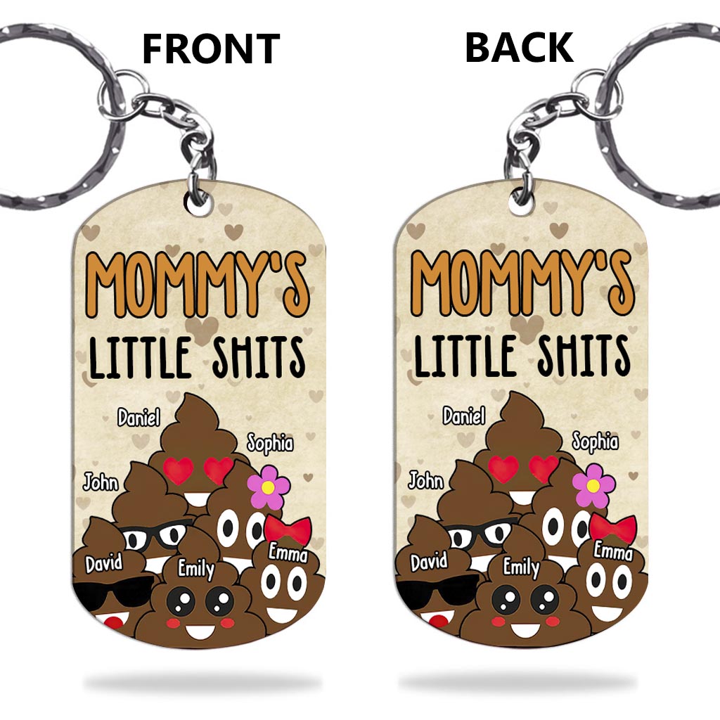 Dad's Little Cuties - Gift for dad, grandma, grandpa, mom, uncle, aunt - Personalized Stainless Steel Keychain
