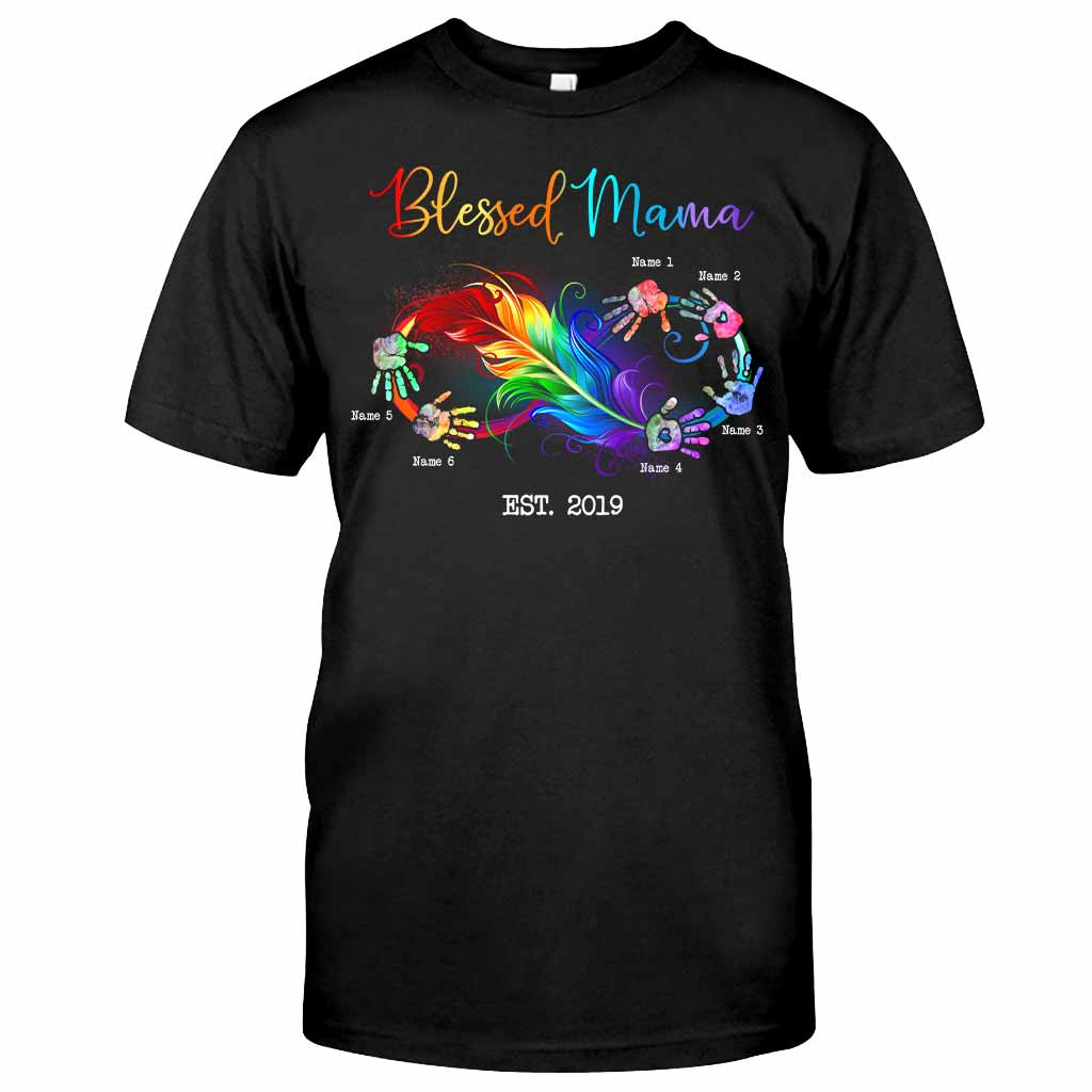 Gesegnete Mama – Geschenk für Mama und Oma – Personalisiertes T-Shirt und Hoodie