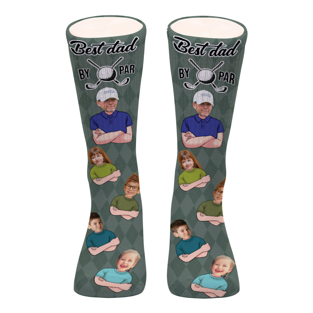 Bester Papa von Par – Golfgeschenk für Papa, ihn, Freund, Ehemann, Opa – Personalisierte Socken