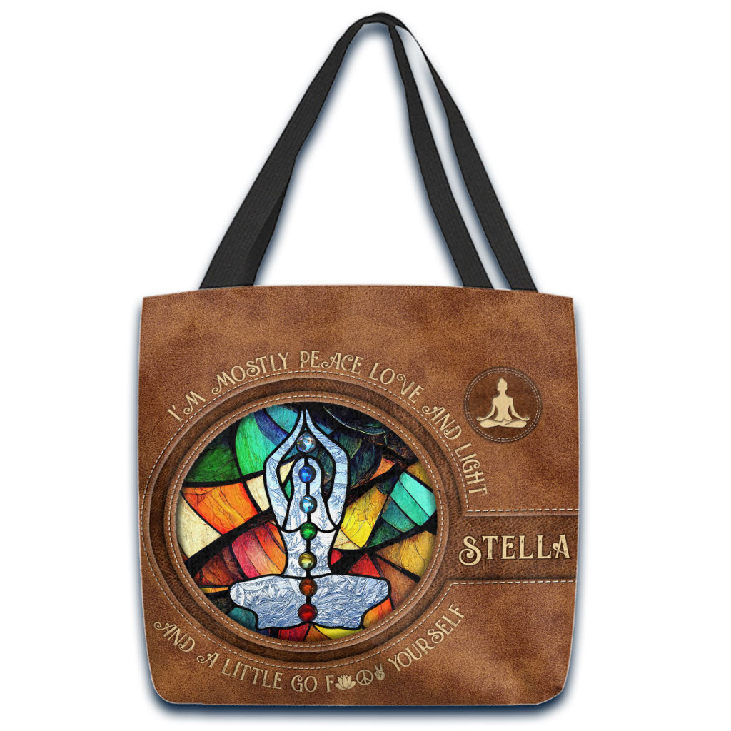 Ich bin größtenteils Frieden – Personalisierte Yoga-Tragetasche