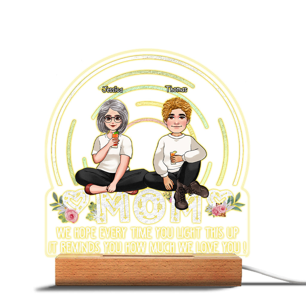 Wir hoffen, dass Sie jedes Mal Freude daran haben, wenn Sie die Lampe anzünden – Geschenk für Mama, Oma – Personalisierte, geformte Lampenfassung