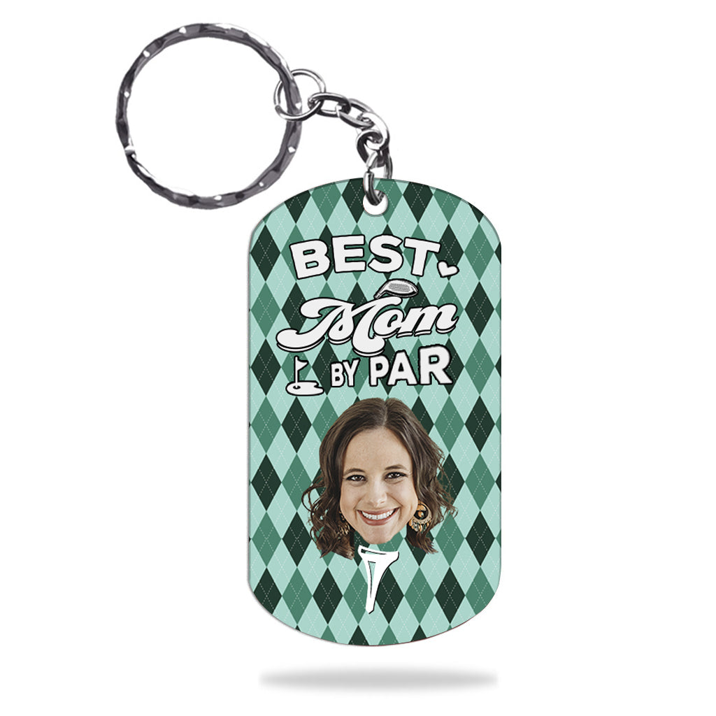 Best Dad By Par - Golf gift for dad, him, boyfriend, husband, grandpa - Personalized Stainless Steel Keychain