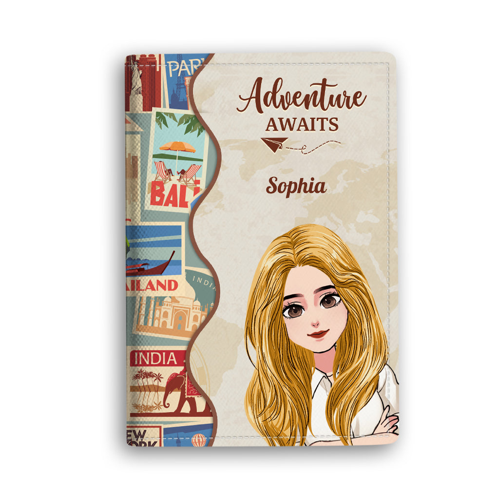 Collect Momments Not Things - Travelling gift for mom, daughter, granddaughter, wife, girlfriend, friend - Personalized Passport Holder