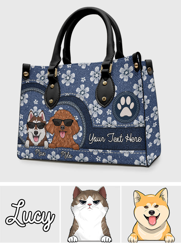 Die beste Hundemama/Katzenmama aller Zeiten – Geschenk für Hunde- und Katzenliebhaber – Personalisierte Lederhandtasche