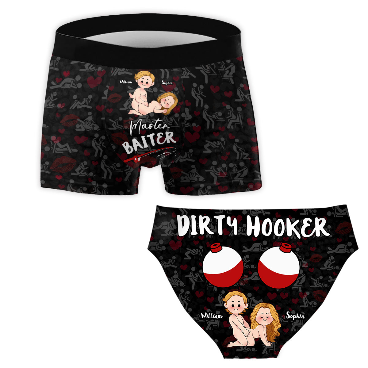 Master Baiter Dirty Hooker – Personalisierte Angel-Slips für Damen und Herren (Boxershorts)