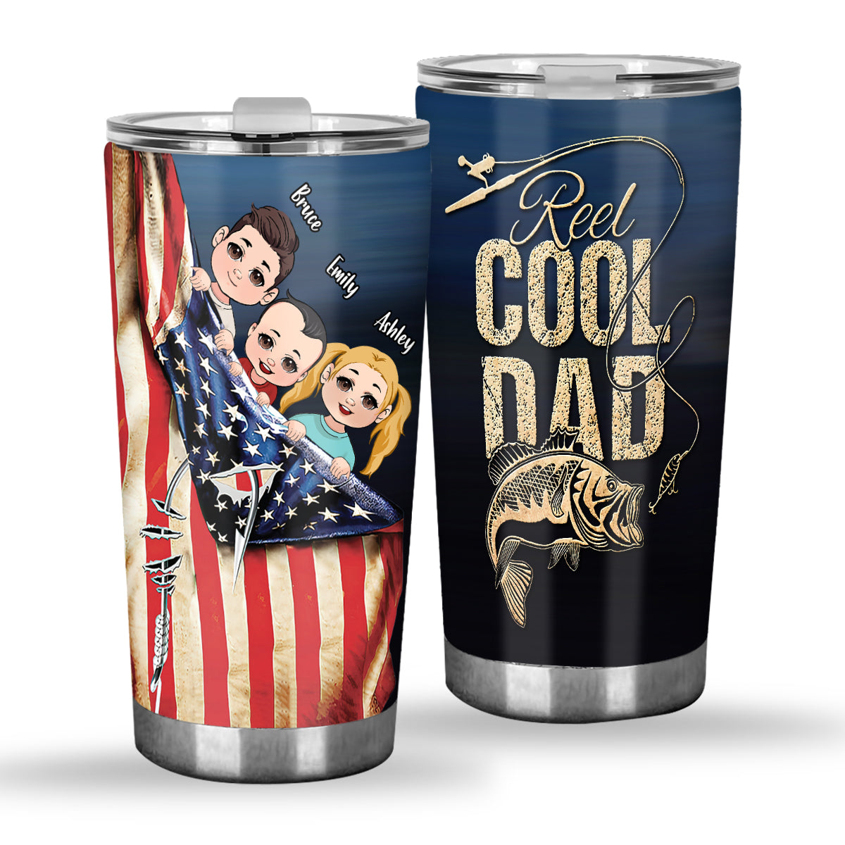 Reel Cool Dad – Personalisierter Angelbecher