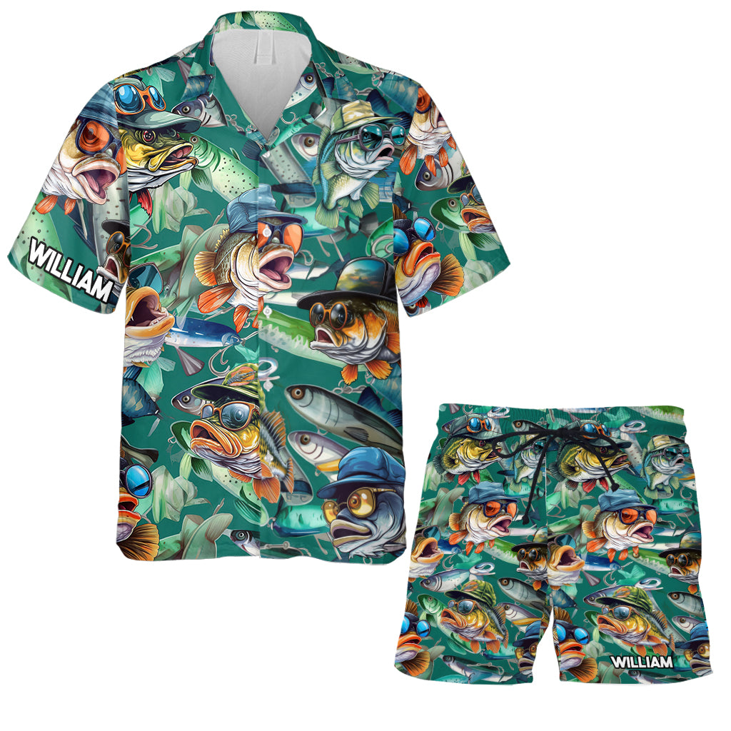 Angelbegeistert? – Personalisiertes Hawaiihemd und Herren-Shorts zum Angeln
