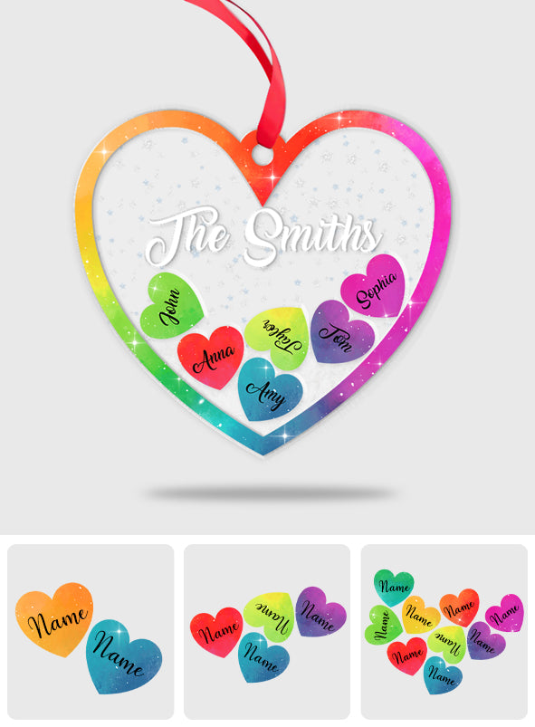 Familienliebe – Personalisierter dreilagiger Shaker-Anhänger für die Familie