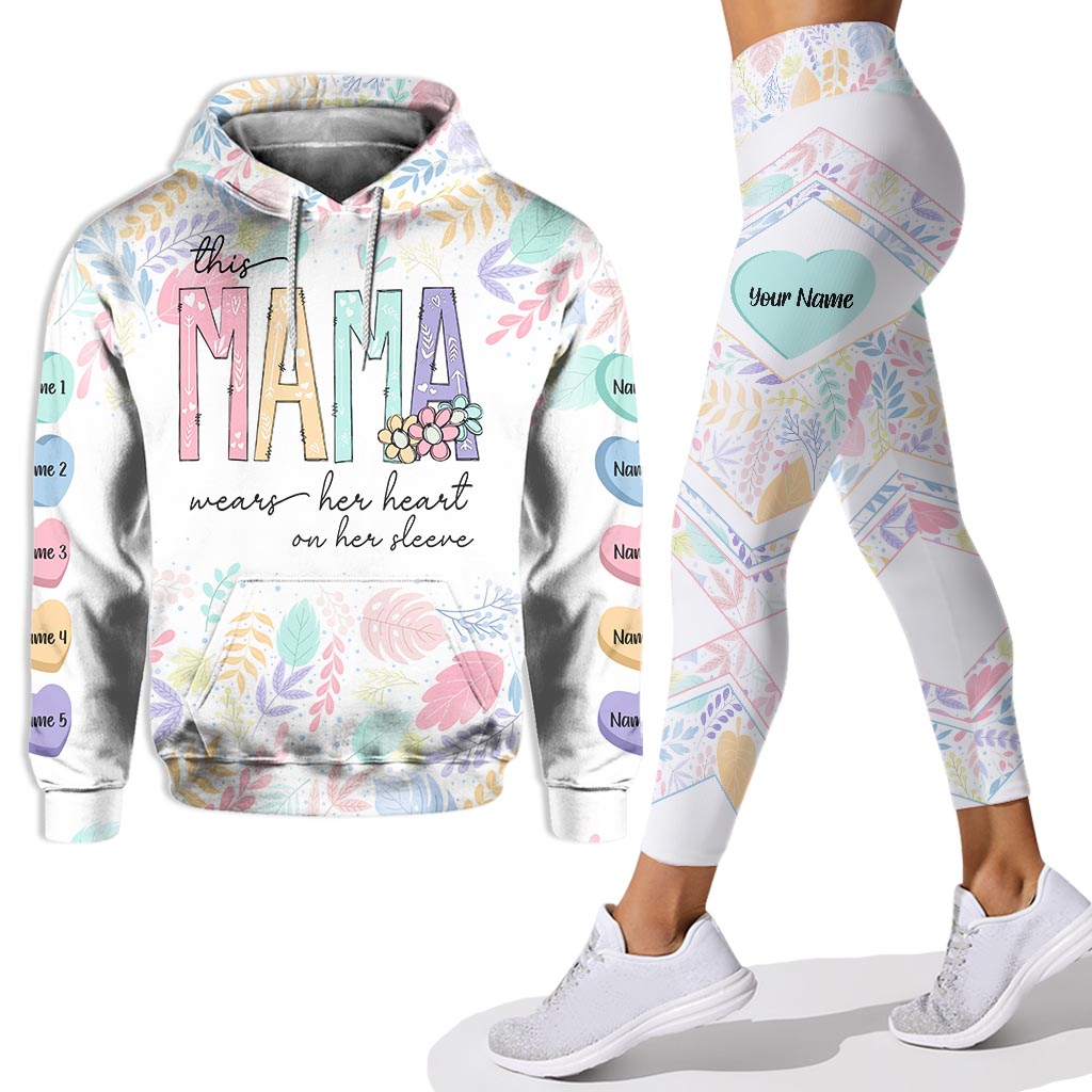 Diese Mama trägt ihr Herz auf der Zunge – personalisierter Muttertags-Hoodie und Leggings