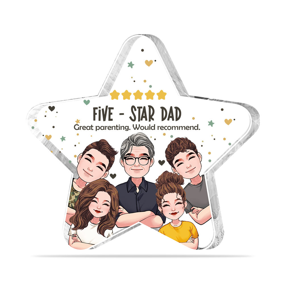 Five-star Dad - Personalized Father Custom Shaped Acrylic Plaque