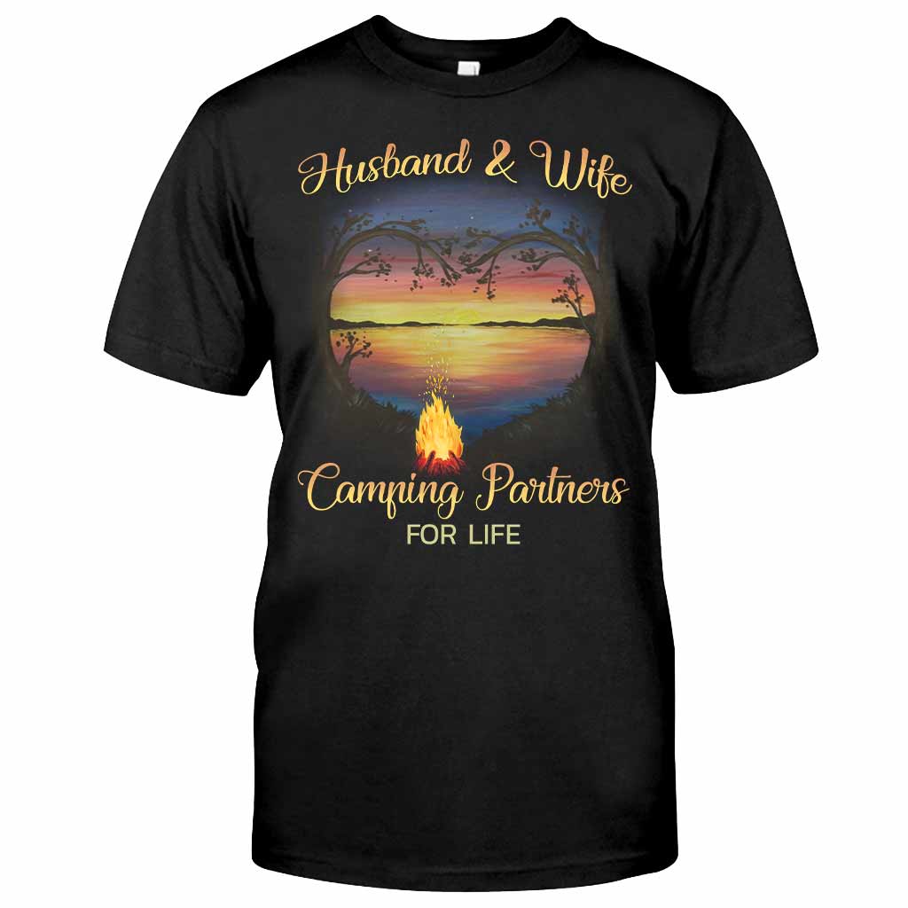 Husband And Wife Camping Partners For Life - T-shirt and Hoodie 1121